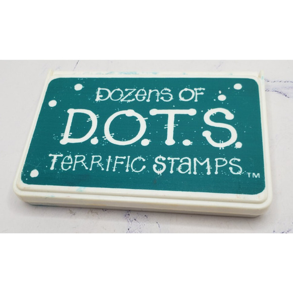 Permanent Blue Ink Pad for Stamping Vintage D.O.T.S Rubber Stamps - Picture 1 of 3
